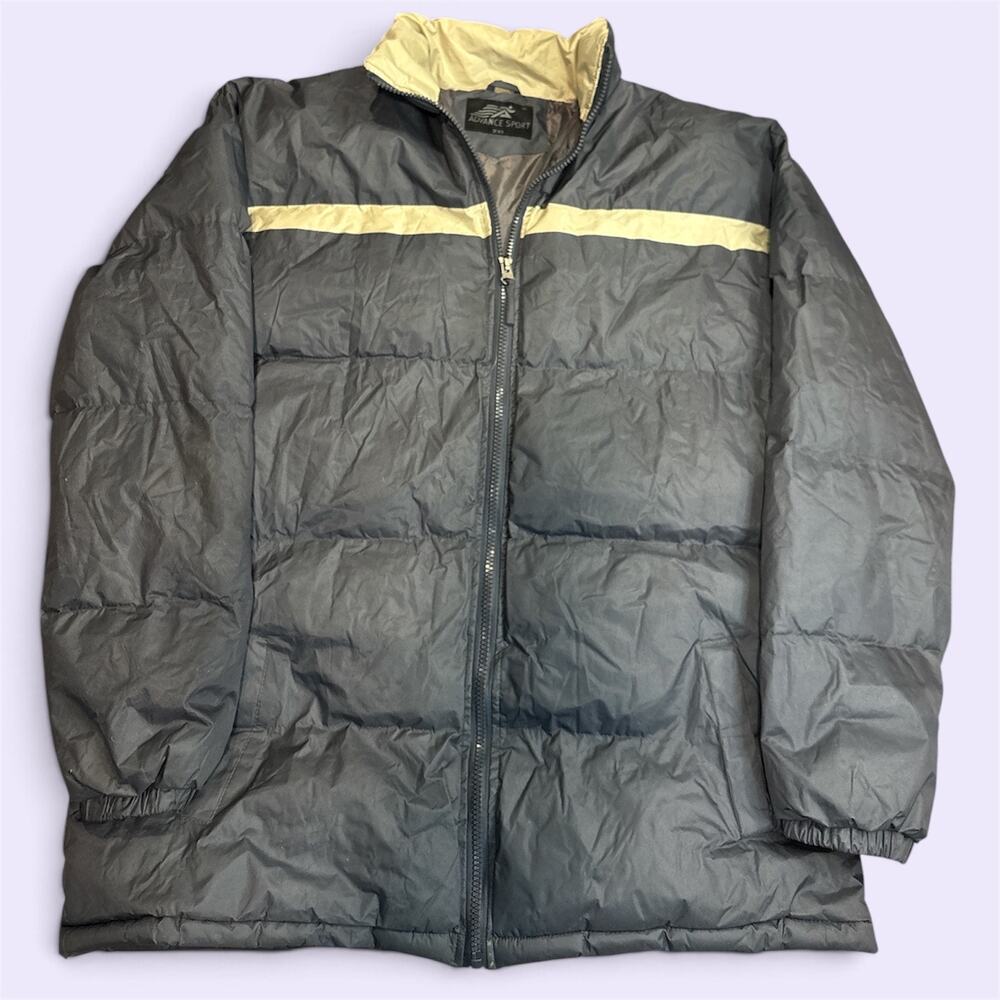 Advance Sport 2XL Puffer Jacket Gray beige Full Zip Insulated, Style 317M
